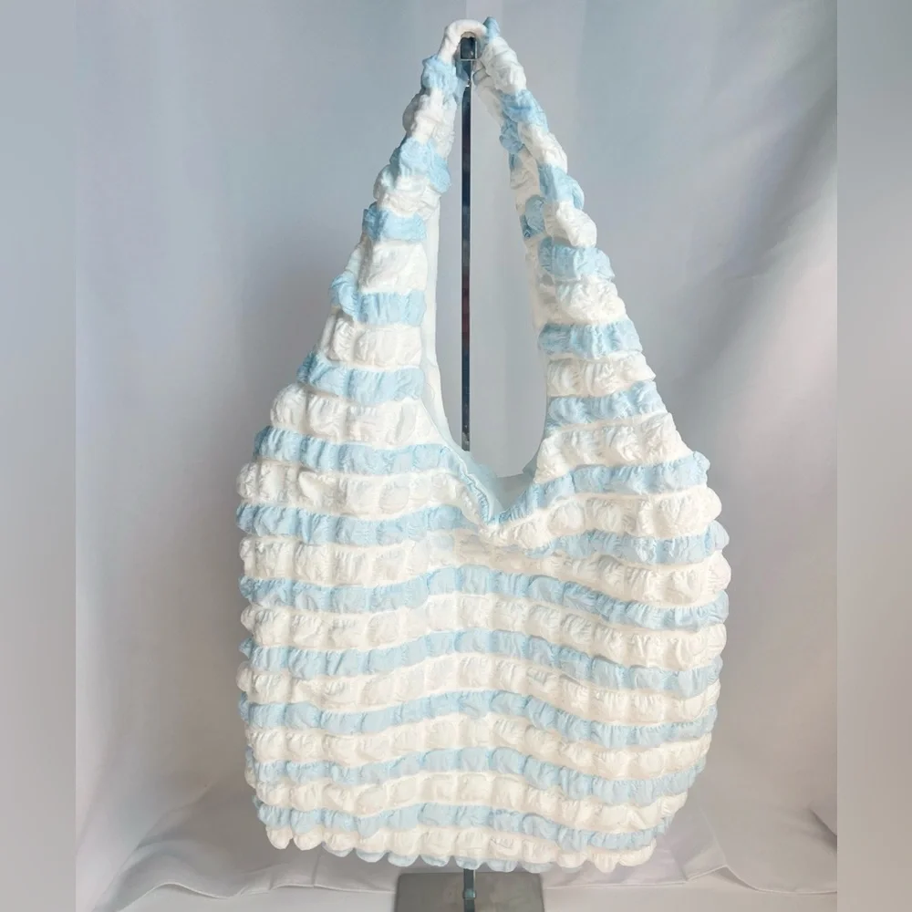 Puffer Tote Bag for Women Quilted Puffy Bubble Hobo Bag Cotton. Nwot - Picture 3 of 10